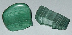 Malachite, un pigment vert.