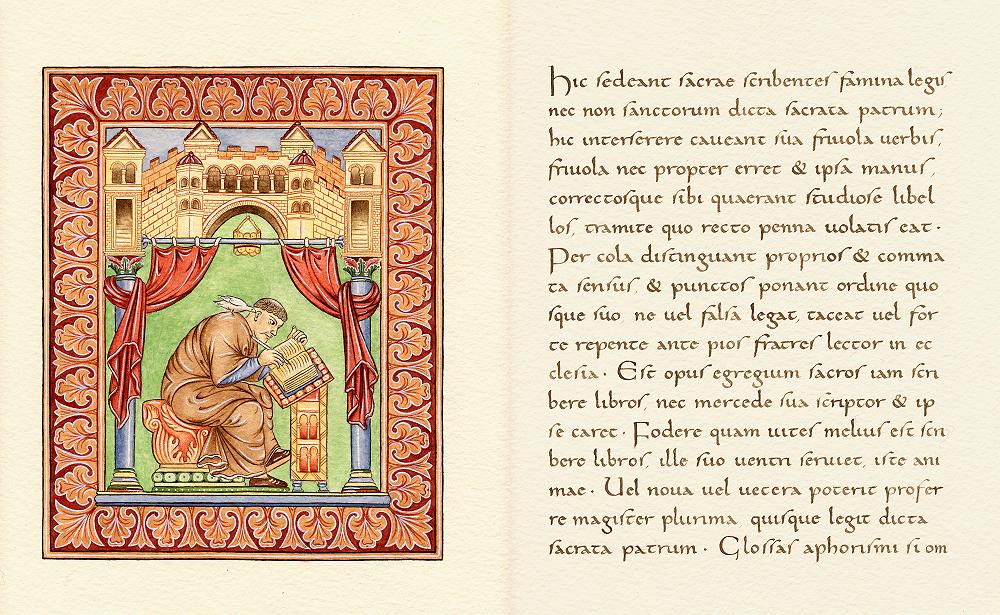 St Grgoire, une page enlumine et calligraphie de S. Constantin.