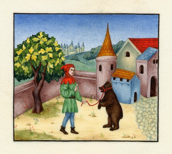 Enluminure de Sylvie Constantin dans un style du XV° siècle